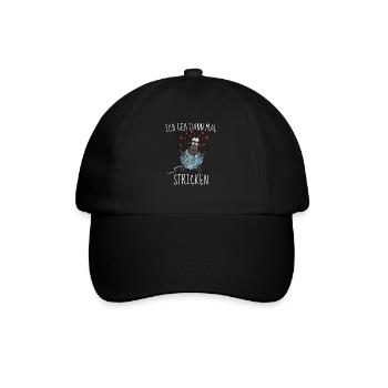 Lustiger Nähen & Näherin Stricken Spruch Geschenk - Baseballkappe - Schwarz/Schwarz - Vorne