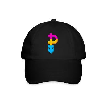 Pansexuality symbol, gender gay lesbian - Baseball Cap - black/black - Front