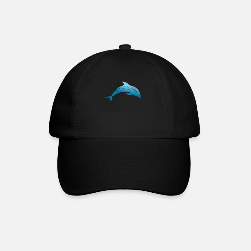 Delfin - Baseballkappe - Schwarz/Schwarz