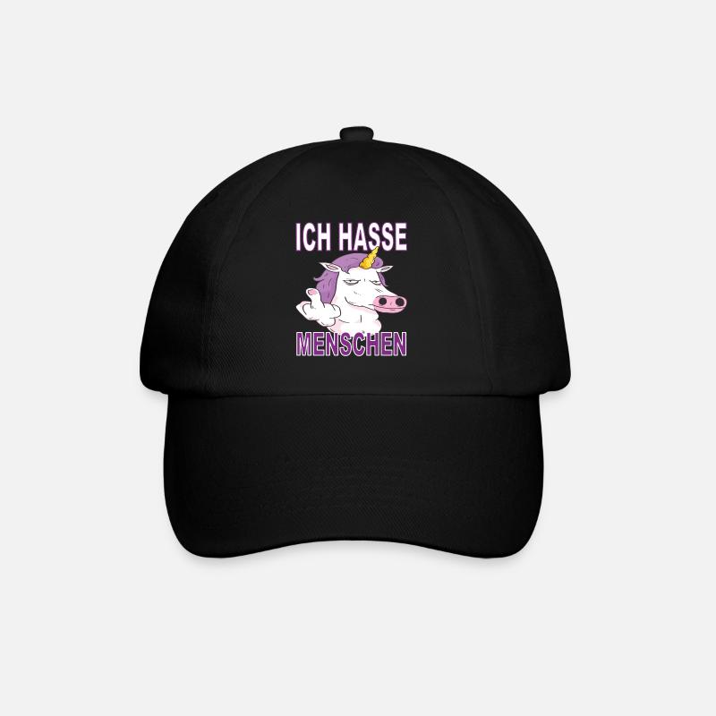 Ich hasse Menschen - Baseballkappe - Schwarz/Schwarz