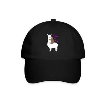 Alpaga paresseux amour - Casquette classique - noir/noir - Devant
