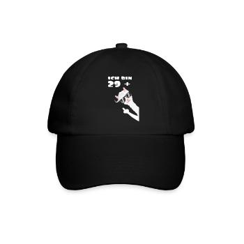 Ich bin 29 plus Lama Alpaka - Baseballkappe - Schwarz/Schwarz - Vorne