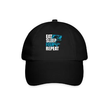 Eat sleep fish repetition - Baseball Cap - black/black - Front