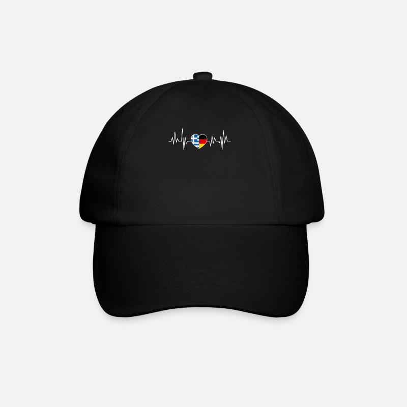 Greece Germany flag Two countries - Baseball Cap - black/black