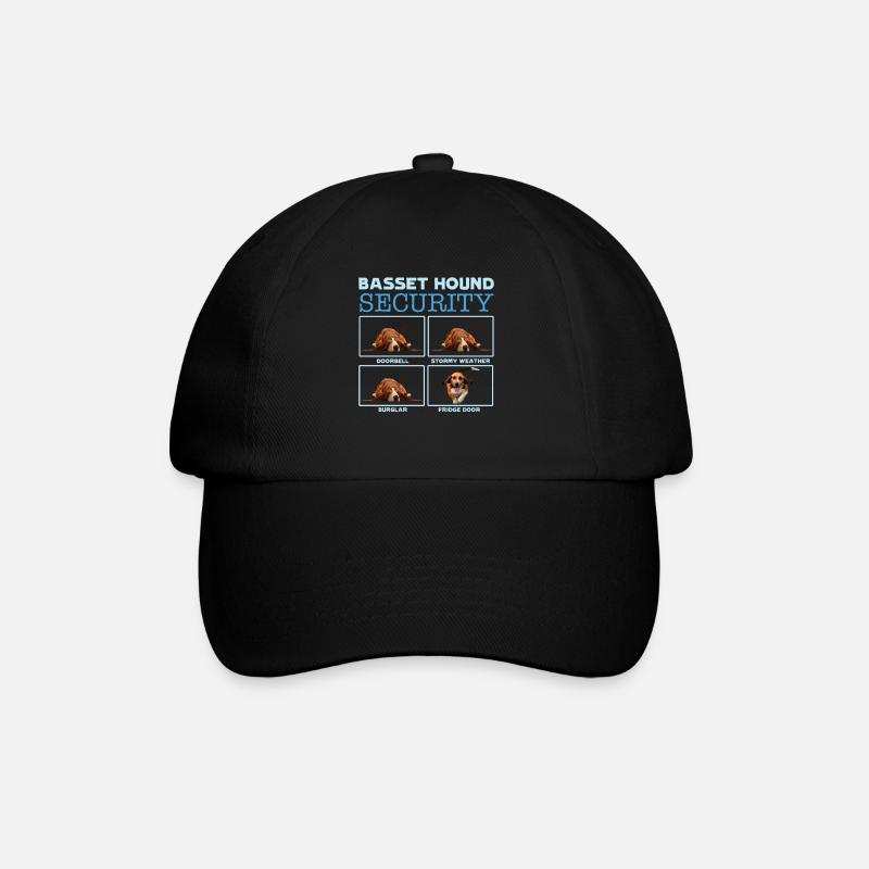 Basset Hound Sicherheit - Baseballkappe - Schwarz/Schwarz
