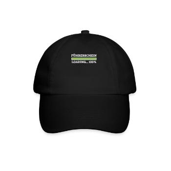 Führerschein loading 100% Auto Moped Prüfung Shirt - Baseballkappe - Schwarz/Schwarz - Vorne
