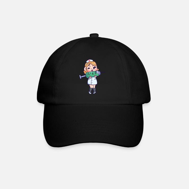 Infirmière seringue aide cadeau - Casquette classique - noir/noir