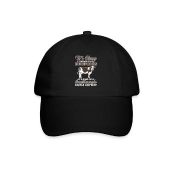 Hereford cow farming cow farmer - Baseball Cap - black/black - Front