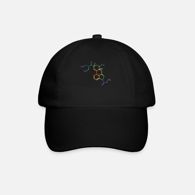 Druff Party LSD Acid Structural Formula Molecule Outfit - Baseball Cap - black/black