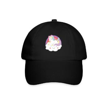 Unicorns unicorn on cloud unicorns - Baseball Cap - black/black - Front