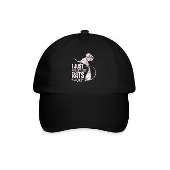 Ratte Liebe - Baseballkappe - Schwarz/Schwarz - Vorne