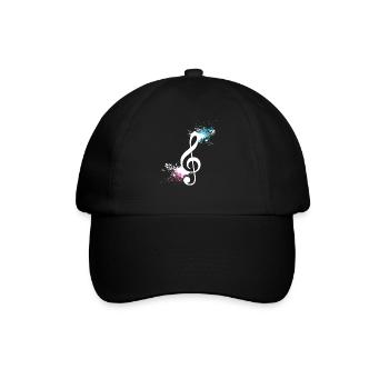 Musiknote Violinschlüssel Musiker Geschenk - Baseballkappe - Schwarz/Schwarz - Vorne