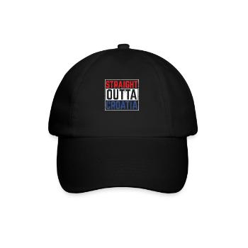 Kroatien Kroatisch Zagreb Geschenk - Baseballkappe - Schwarz/Schwarz - Vorne