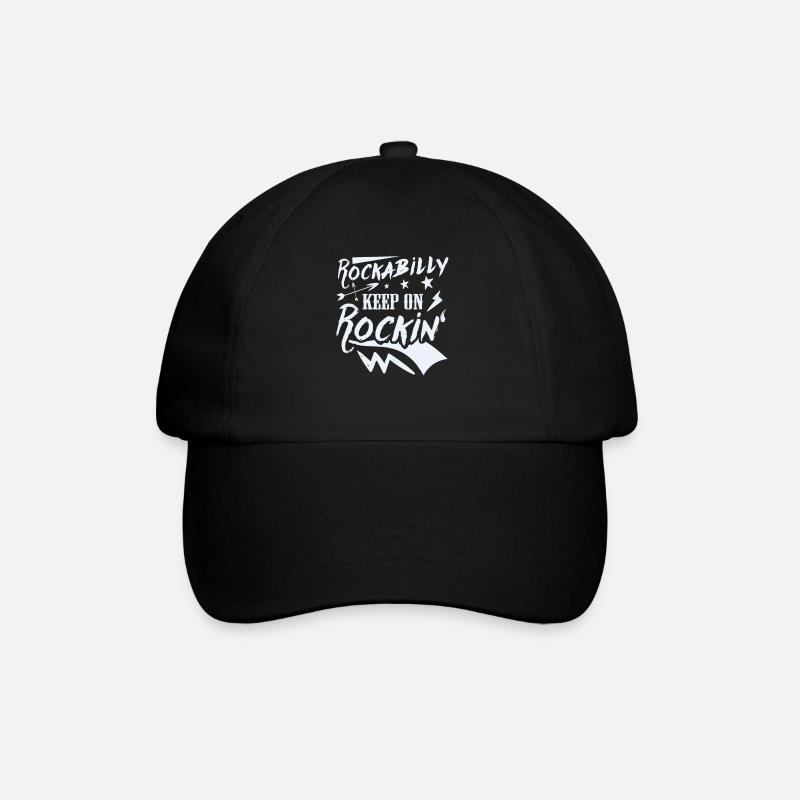 Rockabilly - Keep on Rocking - Baseballkappe - Schwarz/Schwarz