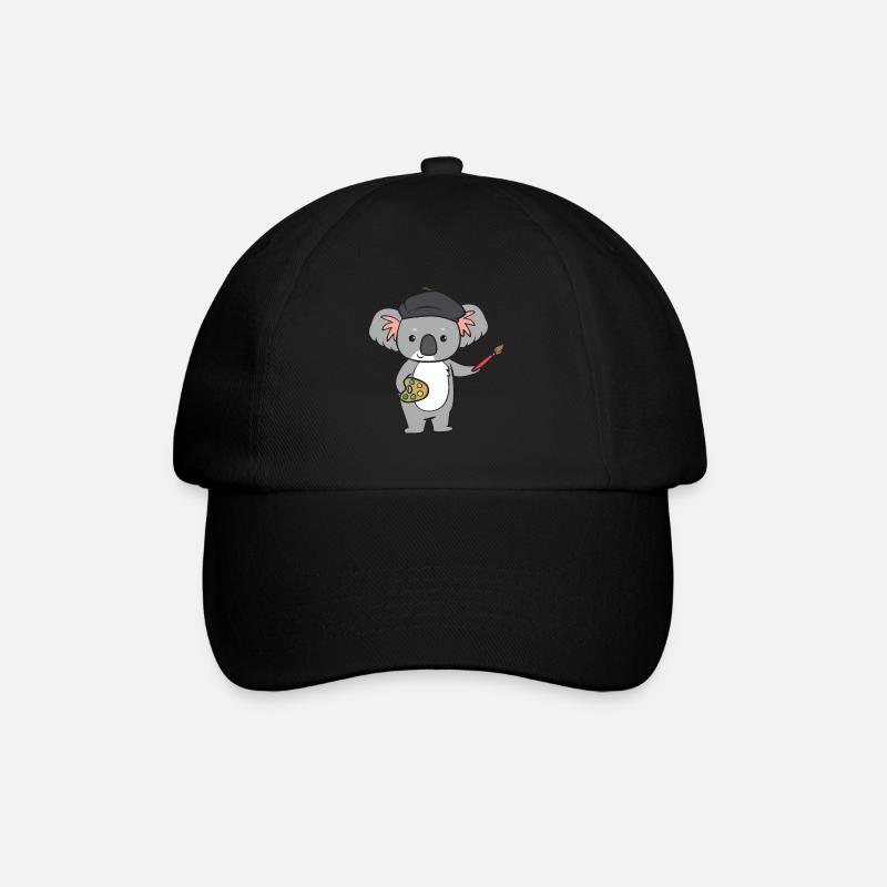 Koala - mit Pinsel und Farbe - Baseballkappe - Schwarz/Schwarz