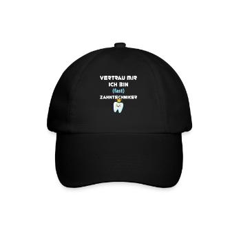 Zahntechnik Zahntechniker - Baseballkappe - Schwarz/Schwarz - Vorne