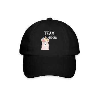 Team Bride Bride Alpaca Lama Alpaka JGA Party - Baseball Cap - black/black - Front
