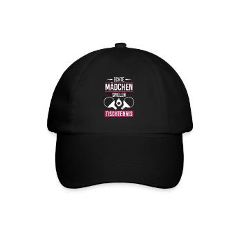 Echte Mädchen Tischtennis Tischtennispielerin - Baseballkappe - Schwarz/Schwarz - Vorne