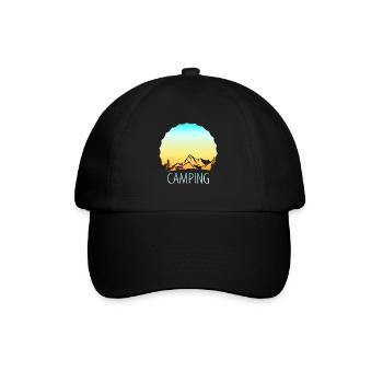 Motorhome camping camper - Baseball Cap - black/black - Front