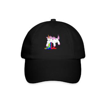 Funny unicorn unicorns - Baseball Cap - black/black - Front