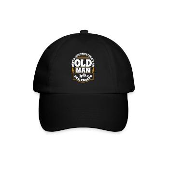 Skateboard Alter Mann - Baseballkappe - Schwarz/Schwarz - Vorne