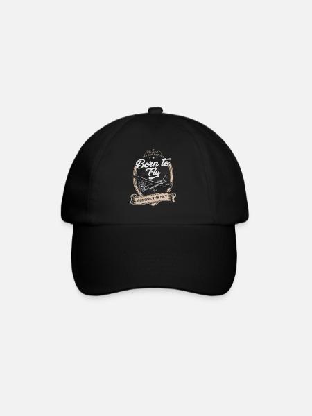 Born to Fly - Across the Sky - T-Shirt - Baseballkappe - Schwarz/Schwarz