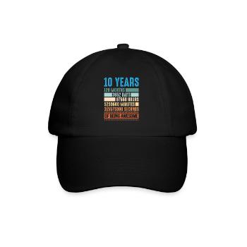 10 years 120 months 10 year old shirt - Baseball Cap - black/black - Front