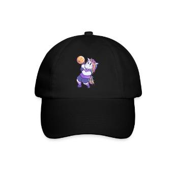 Unicorn horse sport gift basketball - Baseball Cap - black/black - Front