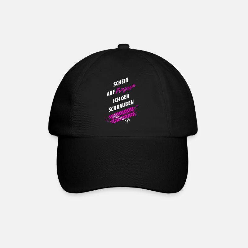 Tuning Tuner Schrauber girl - Baseballkappe - Schwarz/Schwarz