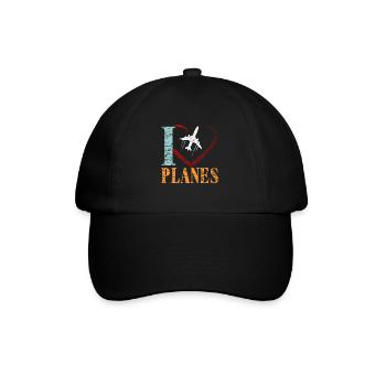 plane - Baseball Cap - black/black - Front
