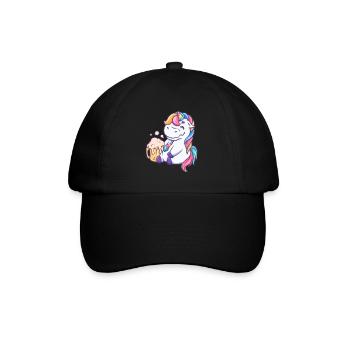 betrunkenes Einhorn trinkt Bier Unicorn - Baseballkappe - Schwarz/Schwarz - Vorne