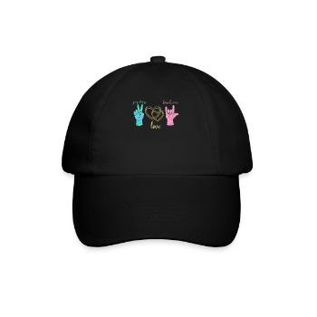 Frieden Liebe Harmonie - Baseballkappe - Schwarz/Schwarz - Vorne