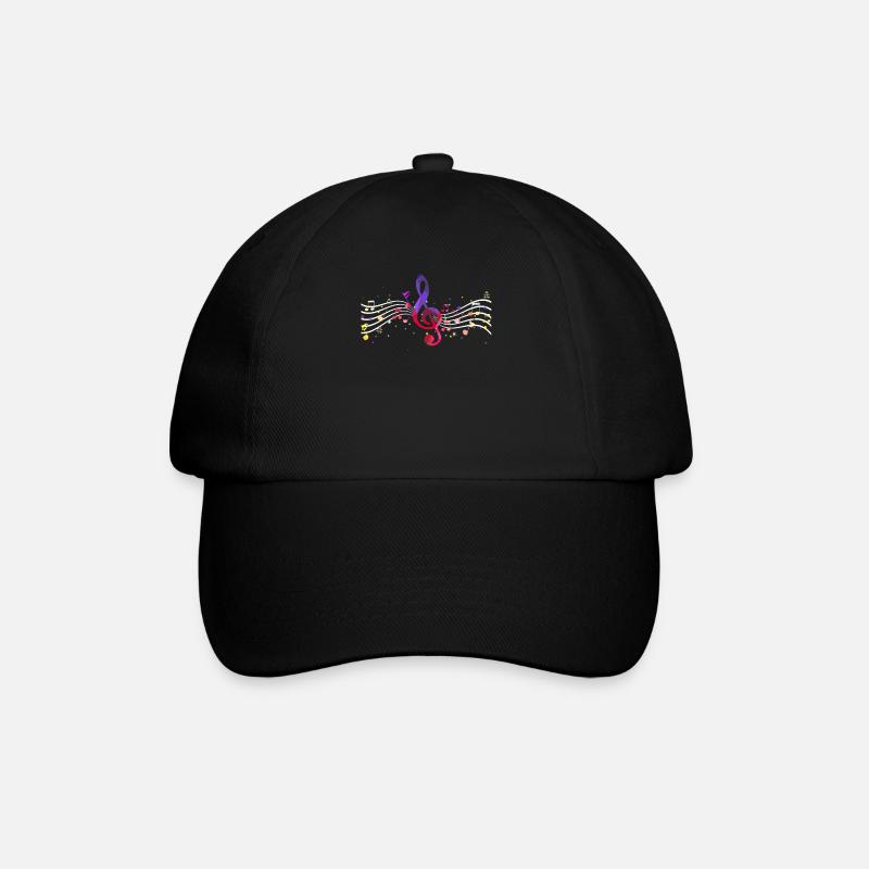 Notenschlüssel Orchester - Baseballkappe - Schwarz/Schwarz