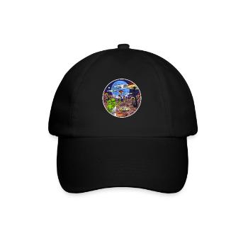 Psychedelische Alien Magic Mushrooms - Baseballkappe - Schwarz/Schwarz - Vorne