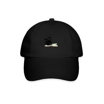 Cat hangover book books learn fantasy children kid - Baseball Cap - black/black - Front