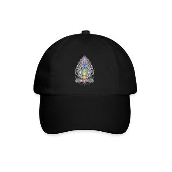 Pose de yoga cadeau Namaste avec les amateurs de chakra - Casquette classique - noir/noir - Devant
