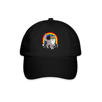 LGBT Wolf Gay Pride Rainbow - Baseball Cap - black/black - Front