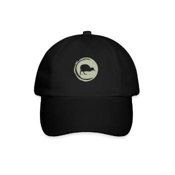 Neuseeland Kiwi - Baseballkappe - Schwarz/Schwarz - Vorne