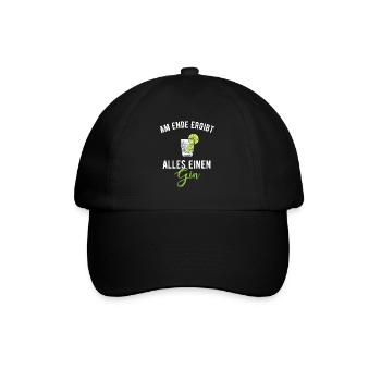 Am Ende Ergibt Alles Einen Gin - Baseballkappe - Schwarz/Schwarz - Vorne