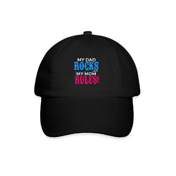 Guitare cadeau fête des pères Rock Dad Rock and Roll - Casquette classique - noir/noir - Devant