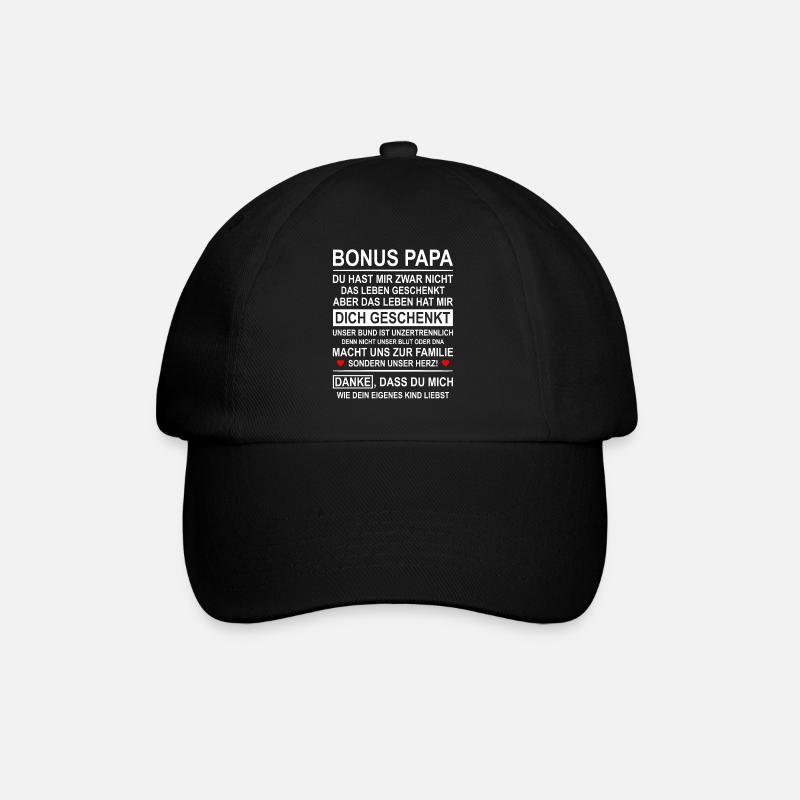 Bonus Papa vom Stiefkind geschenkt - Baseballkappe - Schwarz/Schwarz