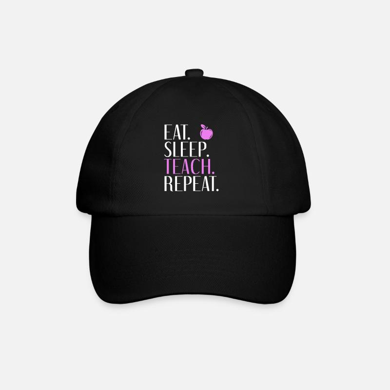 Eat Sleep Teach Repeat - Baseballkappe - Schwarz/Schwarz