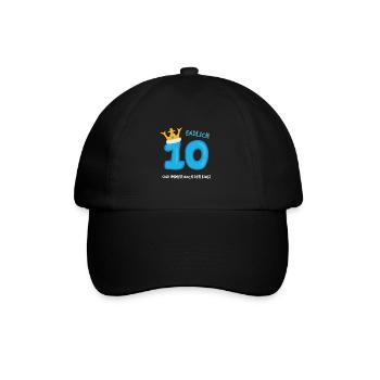 10th Birthday Birthday Child Krone Gift - Baseball Cap - black/black - Front