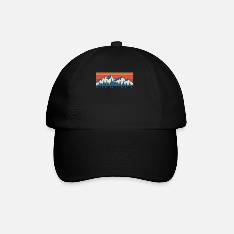 Montagnes rétro vintage - Casquette classique - noir/noir