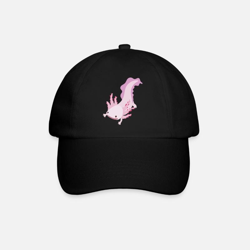 Axolotl - Baseballkappe - Schwarz/Schwarz