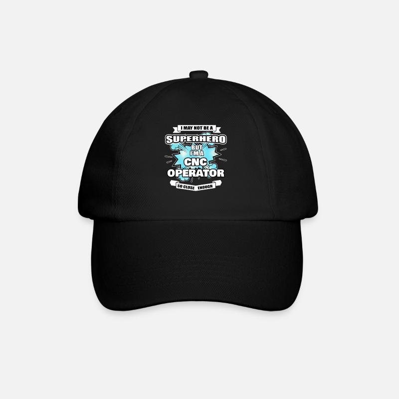 CNC Operator Gift Superhero CNC Operator - Baseball Cap - black/black