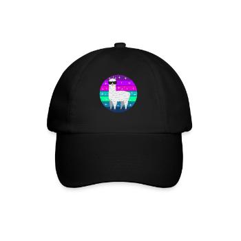 Llama Alpaca Funny Gift Women Men Children - Baseball Cap - black/black - Front