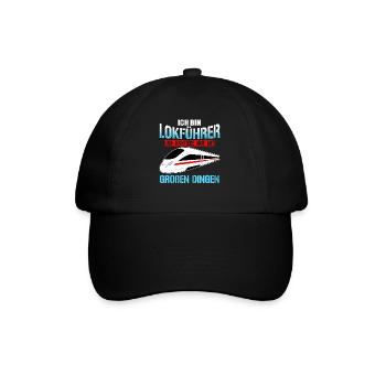 Ich Bin Lokführer Und Hantiere Nur Mit Großen Ding - Baseballkappe - Schwarz/Schwarz - Vorne