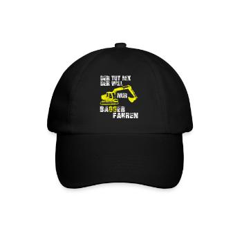 Cooles Bagger Fahren Baggerführer Bauarbeiter Bauh - Baseballkappe - Schwarz/Schwarz - Vorne