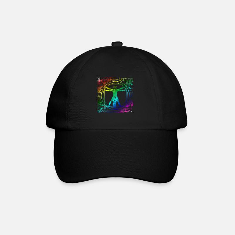 Gay Pride Leonardo Da Vinci Vitruvianer Rainbow - Baseballkappe - Schwarz/Schwarz